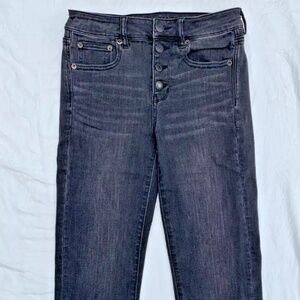 American Eagle Women's Super Stretch High Rise Crop Flare Denim Jean 4L